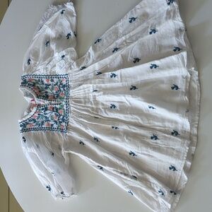 EUC Pink Chicken girls dress white with embroidery dress 5